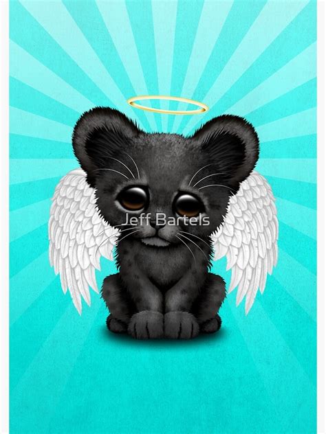 Cute Baby Black Panther Cub Angel Spiral Notebook For Sale By