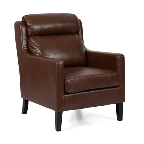 Contemporary Pillow Tufted Faux Leather Club Chair Nh891313 Noble