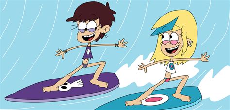 The Loud House Luna Loud And Sam Sharp Surfing By Mcandcreations On