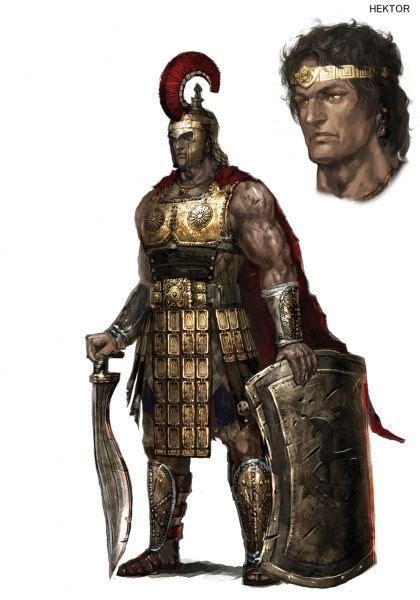 Hektor Warriors Legends Of Troy Concept Art Brass Armor Sword And