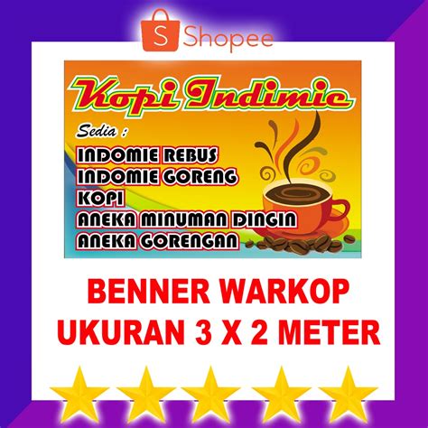 Jual Spanduk Banner Warkop Indomie X Meter Shopee Indonesia