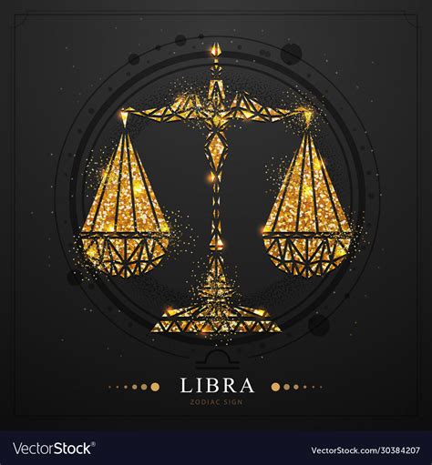 Magic Witchcraft Card With Libra Zodiac Sign Vector Image