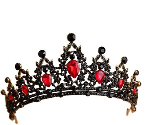 Lurrose Vintage Black Tiara And Crown Headband Rhinestone Princess
