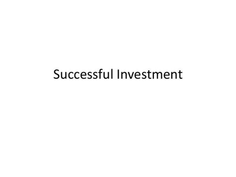 Successful Investment Presentation