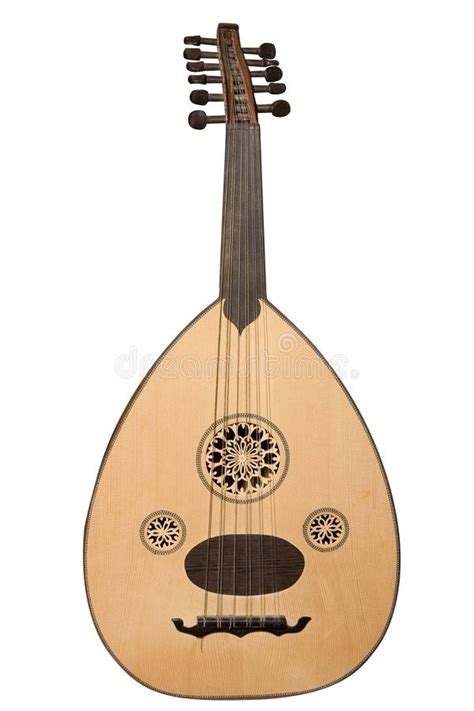 Oud Arabic Musical Instrument Isolated On White With Clipping Path