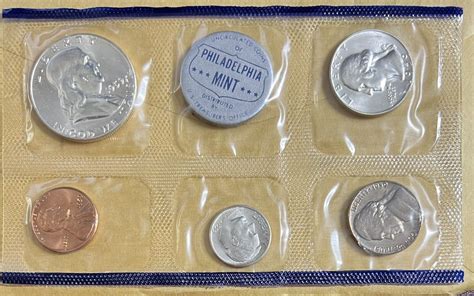 1959 Pd Uncirculated Mint Set 10 Coins 6 Are 90 Silver See Pics Lot