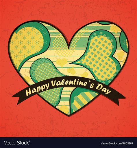 valentine day card with hearts royalty free vector image