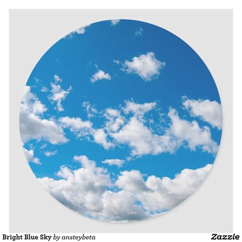 Bright Blue Sky Classic Round Sticker Zazzle