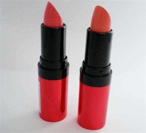 test lippenstift p2 sheer glam lipstick farbe 050 flashdance and 060 fame pinkmelon