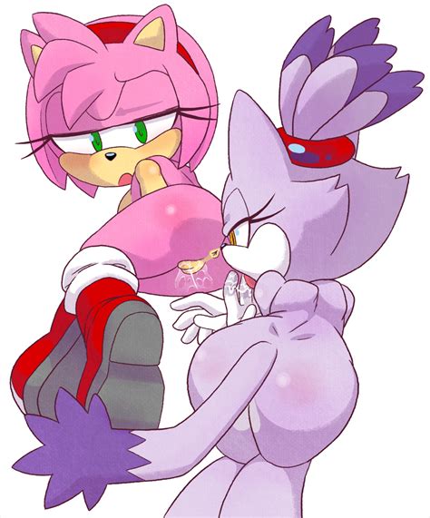 Hecticarts Amy Rose Blaze The Cat Sonic Series Highres 2girls