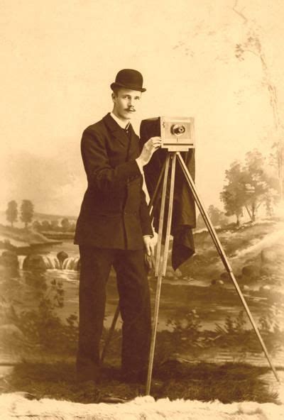Cameras Of 1890 Albumen Print Of Photographer With His Studio Camera