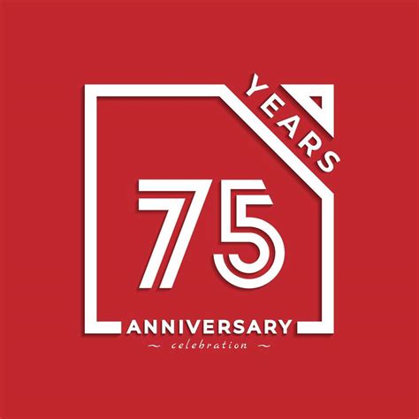 75 Year Anniversary Celebration Logotype Style Design With Linked