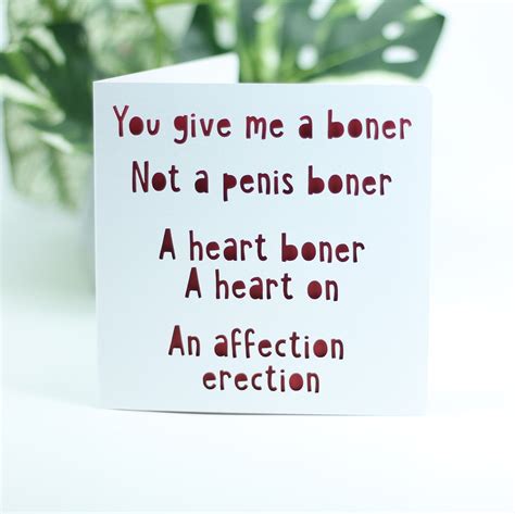 You Give Me A Boner Not A Penis Boner A Heart Boner A Heart On An Affection Erection Etsy