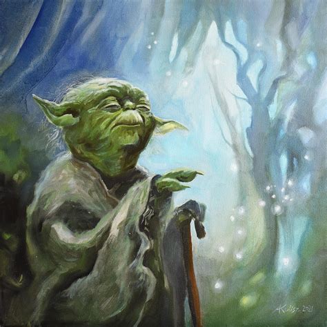 Yoda On Dagobah Painting By Anna Kulisz Fine Art America