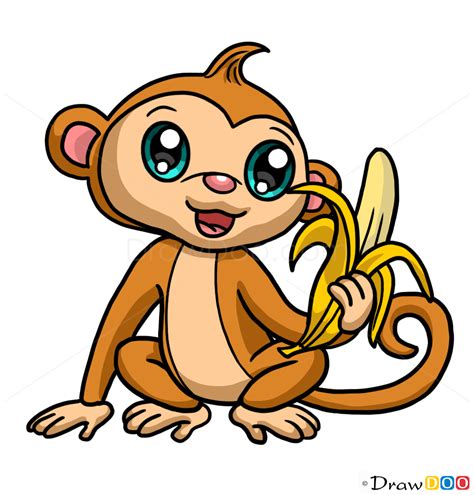 Easy how to draw cute animals. Monkey drawing, How to Draw Cute Anime Animals