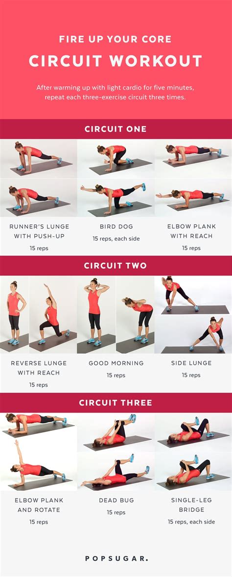 Fire Up Your Core Circuit Workout Printable Bodyweight