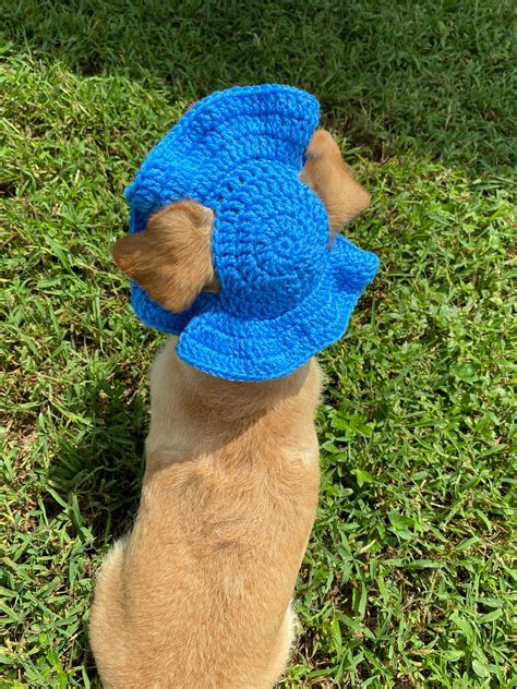 Crochet Dog Sun Hat W Free Sketch Portrait Of Your Doggy Etsy