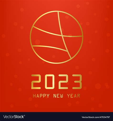 Happy New Year 2023 And Ball On Red Background Vector Image