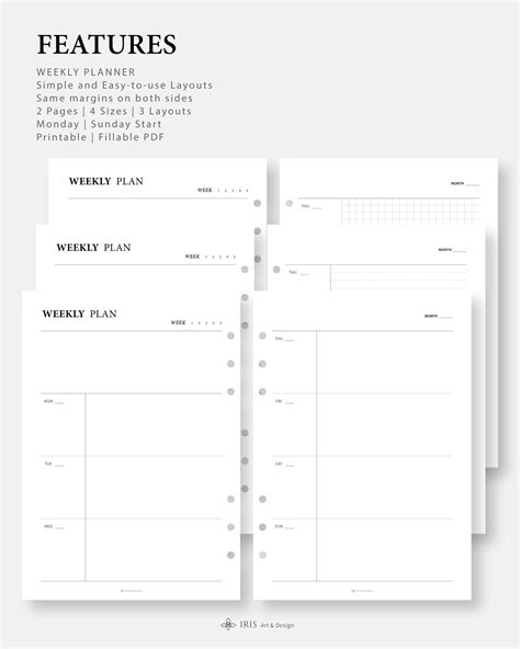 Weekly Planner Printable To Do List Weekly Planner 2 Pages Etsy
