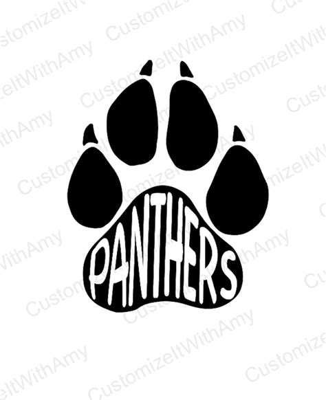 Panther Paw Digital Design Svg Png Pdf Dxf Etsy