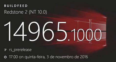 Windows 10 Redstone 2 Build 14965 100149651000 Info