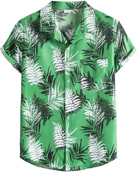 Mens Fashion Ethnic Kurzarm Casual Printing Hawaiihemd Bluse T Shirt Hawaii Hemd F R Herren