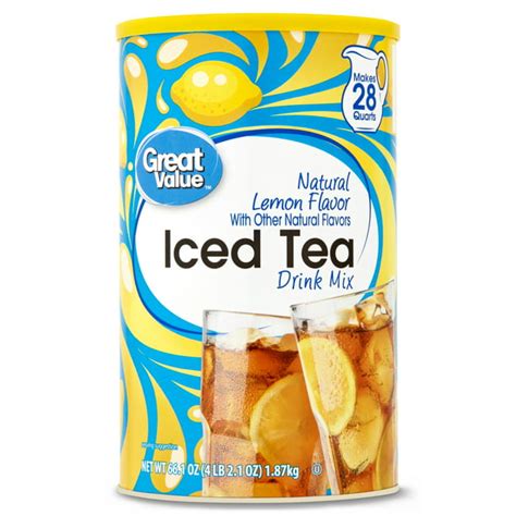 Great Value Natural Lemon Flavor Iced Tea Drink Mix 661 Oz