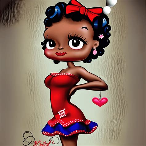 African American Betty Boop Flirting Creative Fabrica