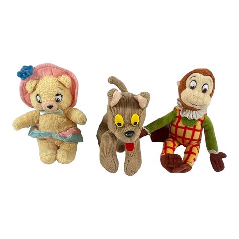 Noddy In Toyland Lot Of 3 Stuffed Animals 6 Martha Monkey Tessie Bear