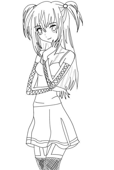 printable amane misa coloring page anime coloring pages