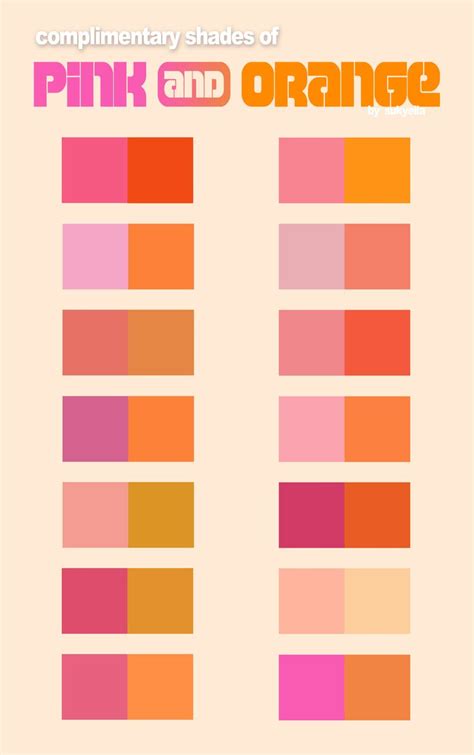 Complimentary Shades Of Pink And Orange Brand Color Palette Color