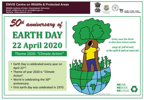 50th Anniversary Of Earth Day 22 April 2020 Wildlife Institute Of