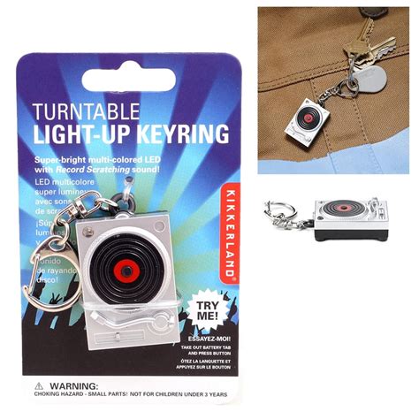 Alltopbargains New Dj Turnable Led Keyring Scratch Sound Light Up Key