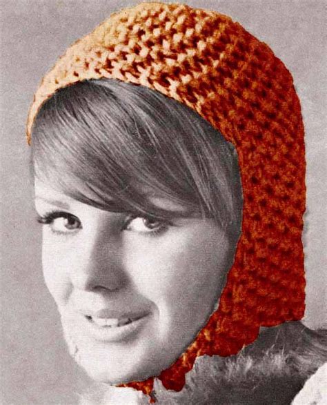 Vintage 1960s Knitting Pattern Scooter Hats Hoodshelmetshoodies Bohomodretroall Sizes