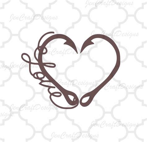 Interlocking Hook Svg Heart Love Cutting File Set In Svg Eps Dxf And