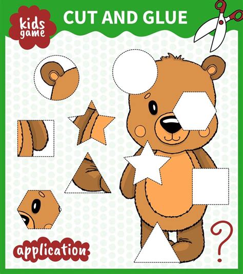 Children Board Animal Game Cut Shape And Glue In Place For Preschoolers