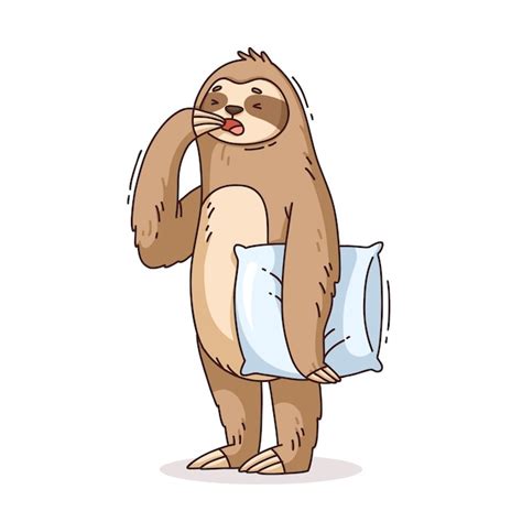 Free Vector Hand Drawn Cartoon Sloth Illustration