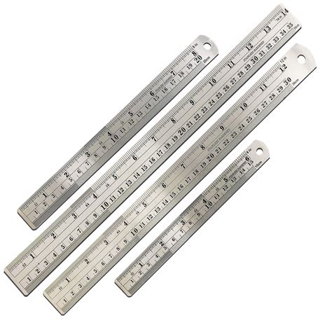 Buy Mr Pensteel Rulers 4 Pieces 6 8 12 14 Inch Metal Ruler