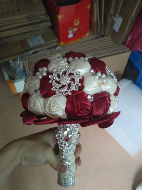 Kyunovia Best Price White Ivory Brooch Bouquet Wedding Bouquet De