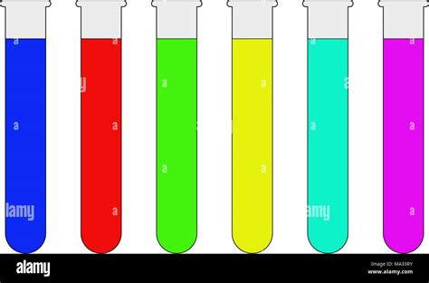 Test Tubes Illustration With Colorful Liquid Chemistry Stock Vector