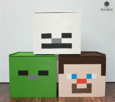 Minecraft Storage Boxes Diy Steve Skeleton Zombie Morenas Corner