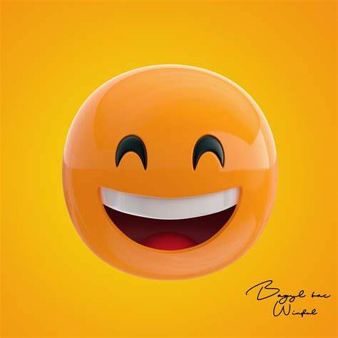 Emoji Grinning Face With Smiling Eyes 3d Model Cgtrader