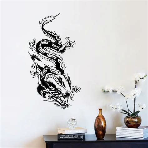 Oriental Dragon Wall Sticker Loong Wall Decal Morden Art Mural Removable Vinyl Wall Decals Home