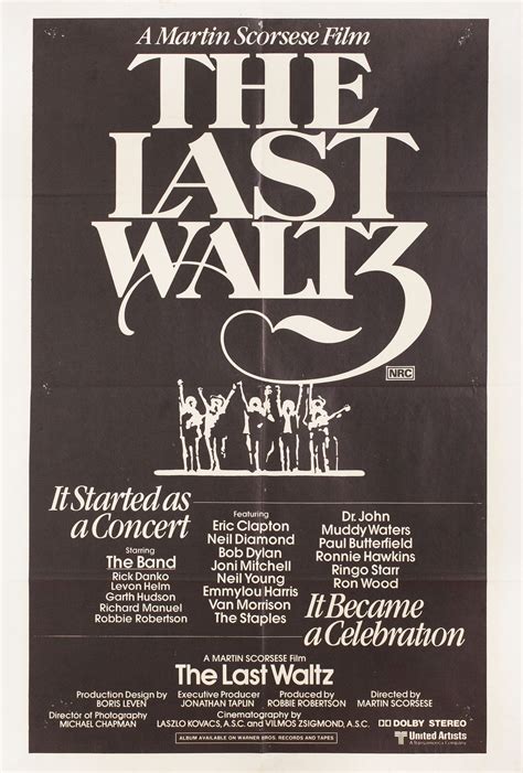 The Last Waltz Original 1978 Australian One Sheet Movie Poster Posteritati Movie Poster Gallery