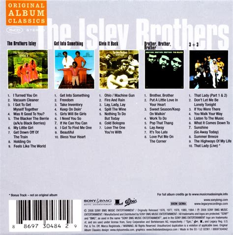 entre musica the isley brothers original album classics 5 cds box set