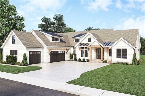 4 Bed New American House Plan With Bonus Above Garage 280125jwd