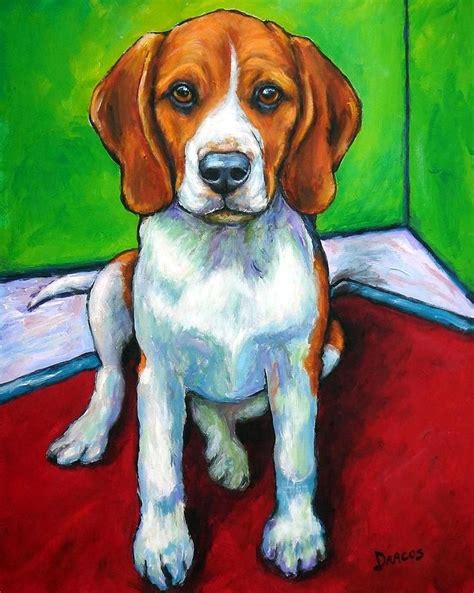 Beagle Painting Beagle In Corner By Dottie Dracos Dog Art Beagle