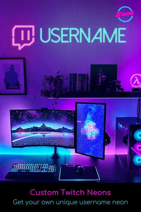 Twitch Username Neon Sign Led Light Neons Twitchtv Neon Twitch