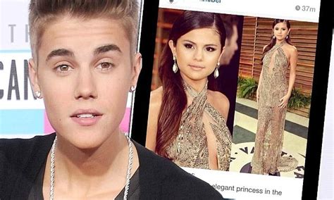 Justin Bieber Gushes Over Ex Girlfriend Selena Gomezs Oscar Look Daily Mail Online