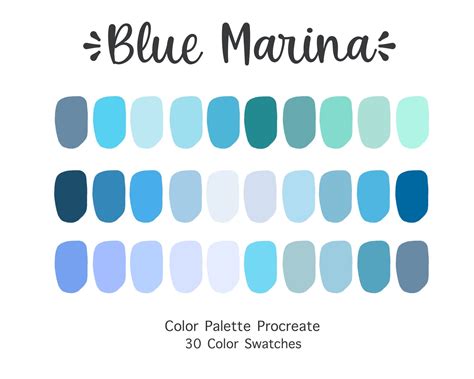 Procreate Color Paletteblue Ocean Ubicaciondepersonascdmxgobmx